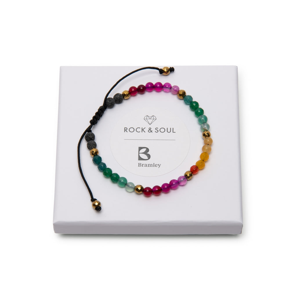 Rock & Soul X Bramley Moss & Pink Agate Bracelet