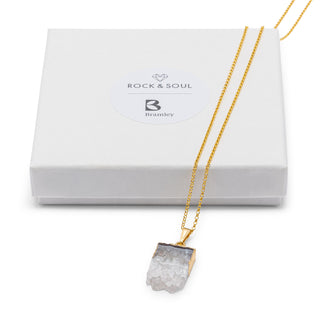 Rock & Soul X Bramley White Agate Slice Druzy Pendant